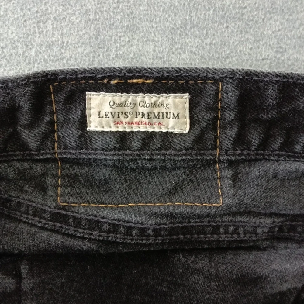 Levis Premium 501 Original Fit Jeans Mens 36x34 Black Straight Leg 00501-2456